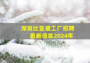 深圳比亚迪工厂招聘最新信息2024年