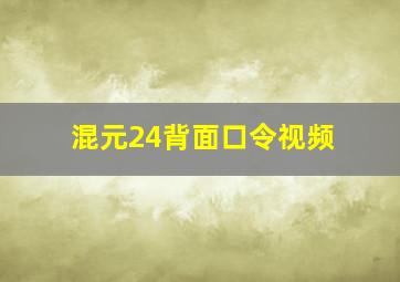 混元24背面口令视频