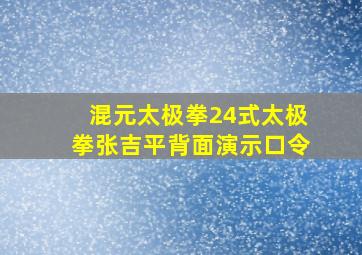 混元太极拳24式太极拳张吉平背面演示口令