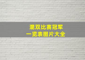 混双比赛冠军一览表图片大全