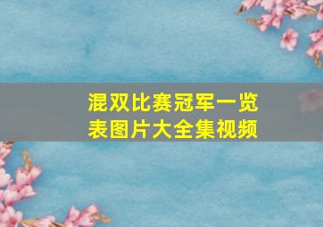 混双比赛冠军一览表图片大全集视频