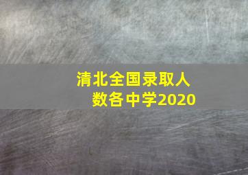 清北全国录取人数各中学2020