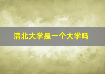 清北大学是一个大学吗