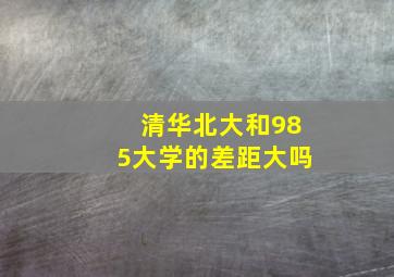 清华北大和985大学的差距大吗