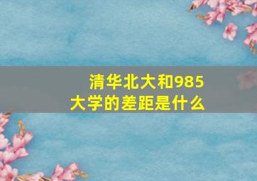 清华北大和985大学的差距是什么