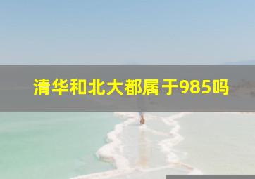 清华和北大都属于985吗