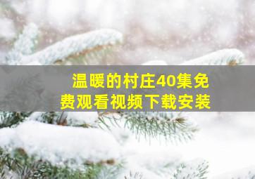 温暖的村庄40集免费观看视频下载安装