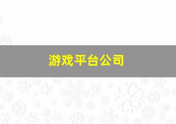 游戏平台公司