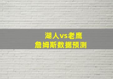 湖人vs老鹰詹姆斯数据预测