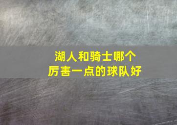 湖人和骑士哪个厉害一点的球队好