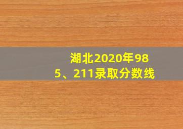 湖北2020年985、211录取分数线