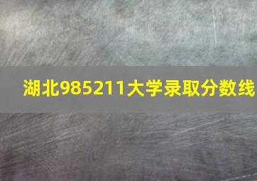 湖北985211大学录取分数线