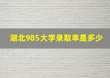 湖北985大学录取率是多少