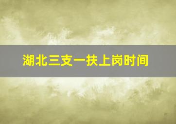 湖北三支一扶上岗时间