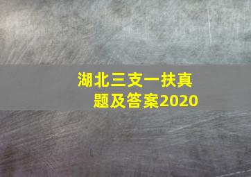 湖北三支一扶真题及答案2020