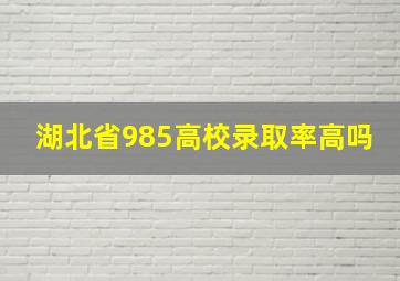 湖北省985高校录取率高吗