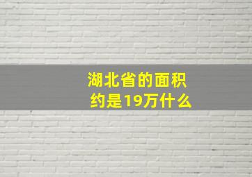 湖北省的面积约是19万什么