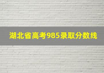 湖北省高考985录取分数线