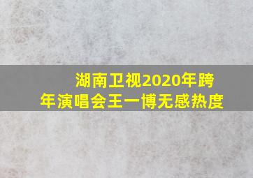 湖南卫视2020年跨年演唱会王一博无感热度