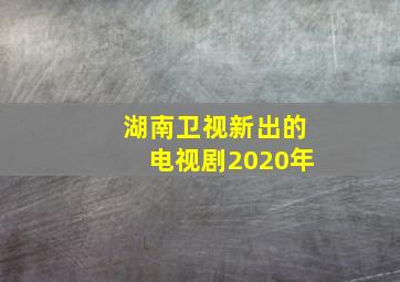 湖南卫视新出的电视剧2020年