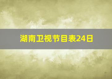 湖南卫视节目表24日