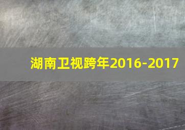 湖南卫视跨年2016-2017