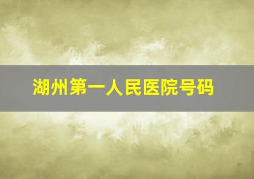 湖州第一人民医院号码