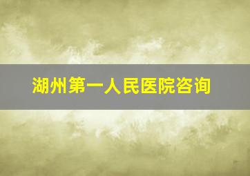 湖州第一人民医院咨询