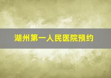 湖州第一人民医院预约