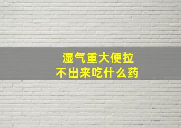 湿气重大便拉不出来吃什么药