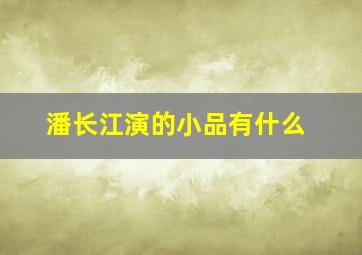 潘长江演的小品有什么