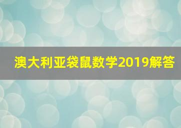 澳大利亚袋鼠数学2019解答