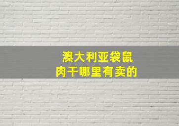 澳大利亚袋鼠肉干哪里有卖的