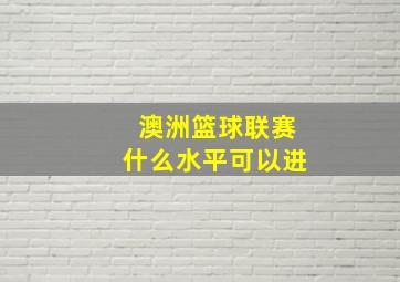 澳洲篮球联赛什么水平可以进