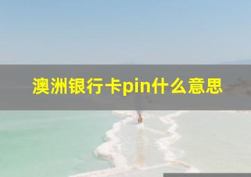 澳洲银行卡pin什么意思