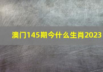 澳门145期今什么生肖2023