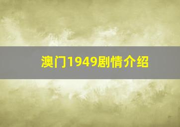 澳门1949剧情介绍