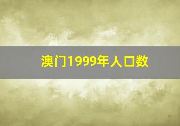 澳门1999年人口数