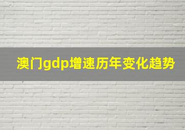 澳门gdp增速历年变化趋势