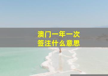 澳门一年一次签注什么意思