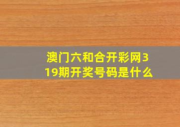 澳门六和合开彩网319期开奖号码是什么