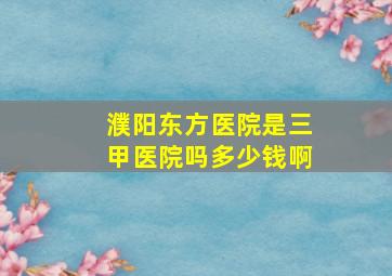 濮阳东方医院是三甲医院吗多少钱啊