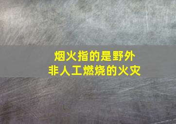 烟火指的是野外非人工燃烧的火灾