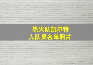 热火队凯尔特人队员名单照片