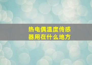 热电偶温度传感器用在什么地方