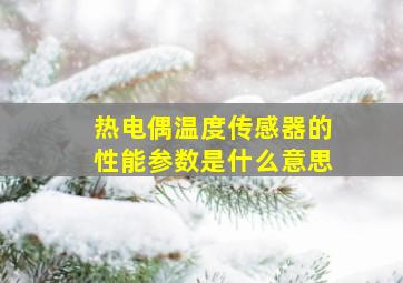 热电偶温度传感器的性能参数是什么意思