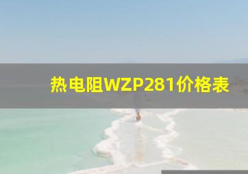 热电阻WZP281价格表