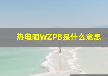 热电阻WZPB是什么意思