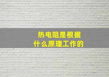 热电阻是根据什么原理工作的