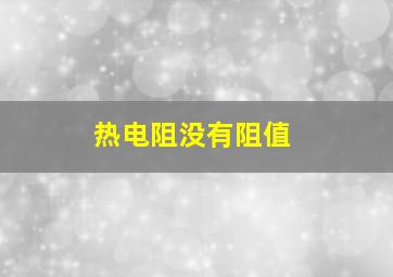 热电阻没有阻值